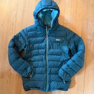 Stio Blue Puffer Jacket with Hood